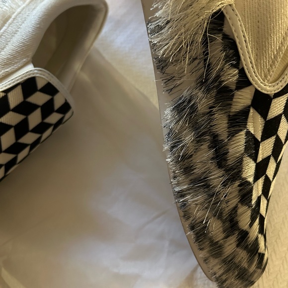 Checkered black and white Fringe sneakers - Picture 4 of 6